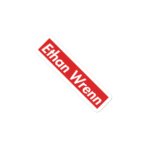 Ethan Wrenn Red Box-Logo Bubble-free stickers