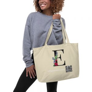 Large Light Greenery E-Logo Eco-Friendly Tote Bag