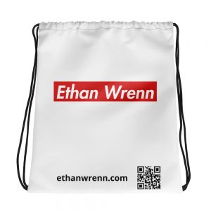 Ethan Wrenn Red Box-Logo E-Logo Drawstring bag