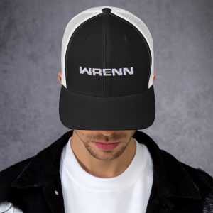 Embroidered Puff Print Wrenn Glitch Logo Trucker Cap