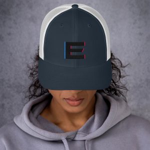 Embroidered Puff Print Glitch-“E” Logo Trucker Cap