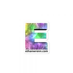 Rainbow E-Logo 3×3 Bubble-free stickers