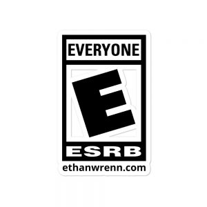 Rated E For Everyone Bubble-free stickers