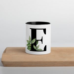 Leafy Greenery E-Logo Mug with Color Inside